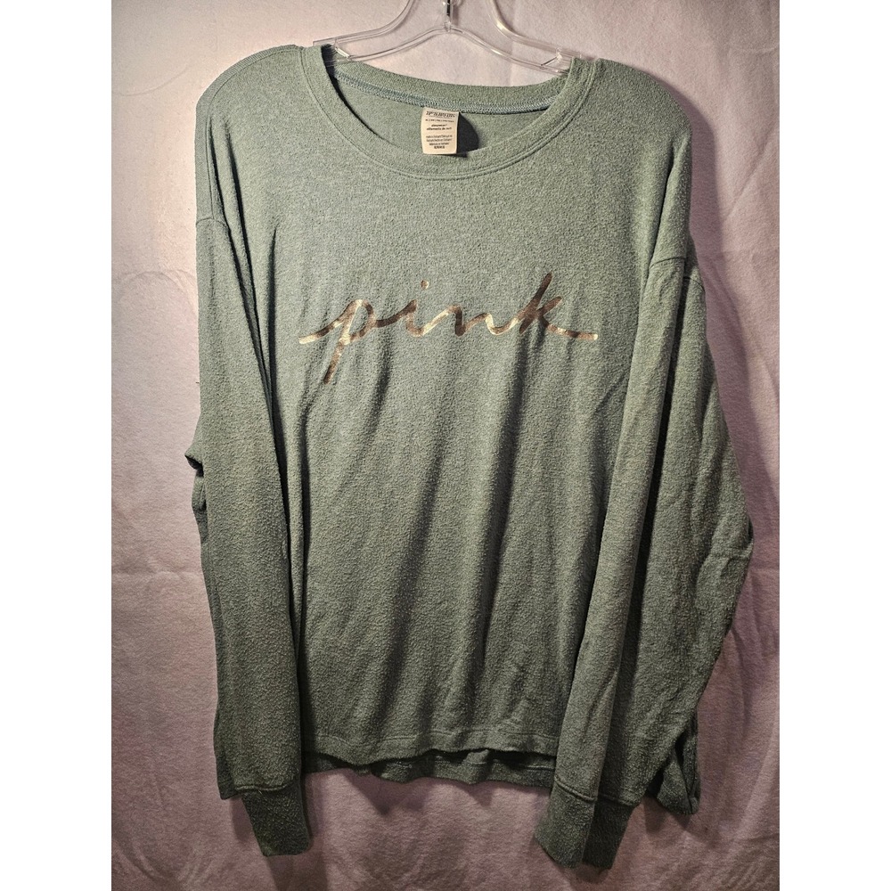 4001 Women Sage Green Long Sleeve Crew Neck Knit Top Relaxed Fit Soft Sweater